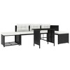 vidaXL Sofa Set Black PE Rattan, Glass, Powder-Coated Steel, Polyester - 4 of 4