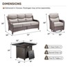 Gymojoy Outdoor Fire Pit Table with Sofa Swivel Chair 6-inch Thick Cushion Furniture Set - 2 of 4