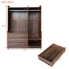 Open Wooden Wardrobe Closet, Clothing Storage Cabinet with Drawers, Freestanding Armoire Wardrobe Cabinet, Garment Rack for Bedroom Apartment Gym - image 3 of 4