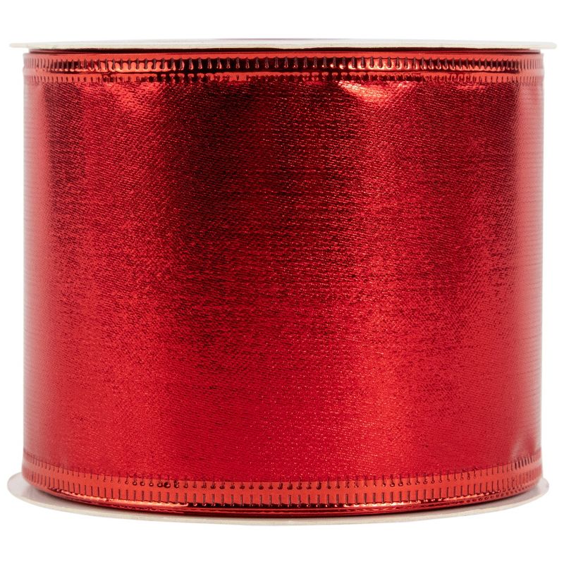 Northlight Shimmering Red Wired Craft Christmas Ribbon 2.5" x 10 Yards, 4 of 6