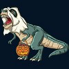 Men's Design By Humans Trex Ghost Costume Design Funny Halloween Dinosaur By Threadlets Tank Top - 2 of 3