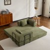 Okak Convertible Sleeper Sofa Bed Loveseats with Fixed-Shape Frame,Corduroy Folding Futon Couch for Living Room,Apartments - 3 of 4