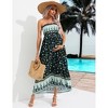 Women's Maternity Summer Sleeveless Maxi Dress Casual Smocked Strapless Floral Flowy Tube Top Dress Photoshoot Baby Shower - 3 of 4
