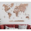HomeRoots 47" X 79" Wood Brown Wood World Map Hanging Dimensional Sculpture - 2 of 4