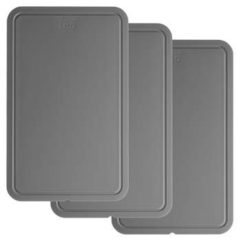 Homwe Cutting Boards For Kitchen - 3-pack, Reversible Chopping Board Set W/  Non Slip Handles - Grey : Target