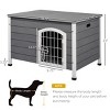 Modern Wooden Small Dog Crate with Wire Door and Removable Bottom,Furniture Style Indoor Kennel for Miniature Pets - LAOTIES - 3 of 4
