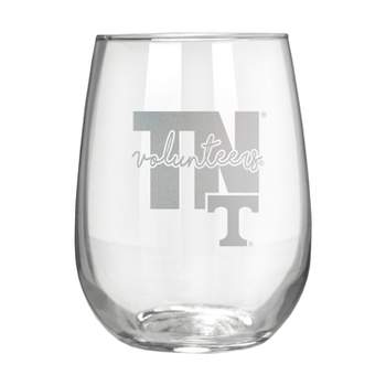 NCAA Tennessee Volunteers The Vino Stemless 17oz Wine Glass - Clear