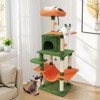 Costway 58” Tall Multi-level Cat Tree with Upholstered Perch & Cat Condo, Comfy Hammock Beige/Green+Orange/Light Gray/Dark Gray/Pink - 4 of 4