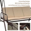Aoodor 3-Person Outdoor Patio Swing Chair with Adjustable Canopy - Perfect for Patio, Garden - 2 of 4