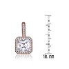 Guili Sterling Silver CZ Square Cushion Drop Earrings with Rose Gold Plating, A Classic, Timeless, and Elegant Jewelry Collection Essential - 2 of 4