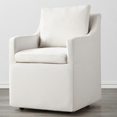 Spruce&Spring Modern Mobile Dining Arm Chairs with Casters & Storage