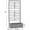 Gulches Set of 2 Brown Raised Planters Garden Beds, 22x8x6 - with Grid Design, Outdoor Wooden Planters and Plant Stand with Climbing Trellis - 4 of 4
