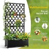 Metal Privacy Screen with Wheels, Galvanized Steel Garden Trellis & Planter Box, Galvanized Raised Garden Bed for Climbing Plants - 4 of 4