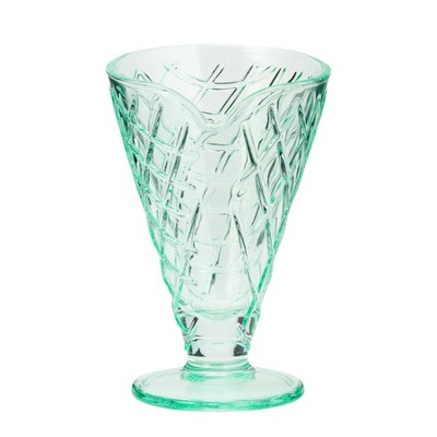 Amici Home Waffle Cone Dish, 6-Oz Ice Cream Sundae Glass Cups, Perfect for Dessert, Fruit, Salad, Snacks, or Cocktail
