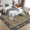 Area Rugs Floral Rug Non Slip Large Living Room Rug Washable Vintage Bohemian Soft Carpet for Bedroom Home Office - 2 of 4
