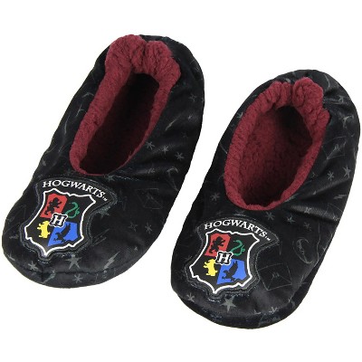 Harry Potter Slippers Hogwarts Crest Embroidered Slipper Socks No-Slip Sole
