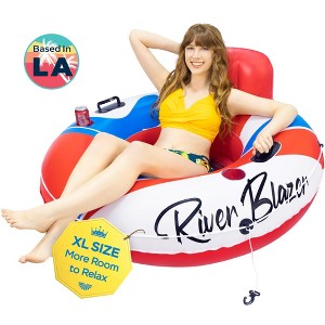 2025 Upgraded Sunlite Sports River Tube, Premium River Raft - Blazer Cool Blue XL 53" - 1 of 4