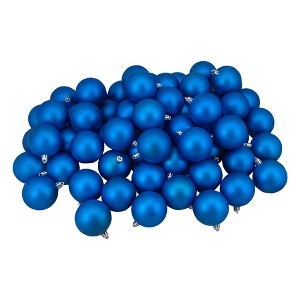 Northlight 60ct Shatterproof Matte Christmas Ball Tree Ornament Set 2.5" - Lavish Blue - 1 of 3