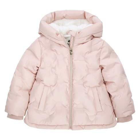 Rokka rolla Girls Heart Pattern Fleece Lined Coat Kids Puffer Jacket pink Size 5t Target