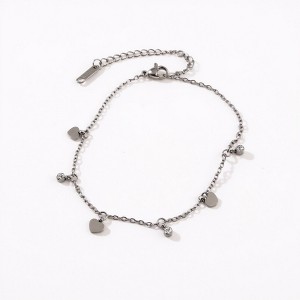 Anna-Kaci Dainty Heart Charm Anklet with Delicate Chain and Mini Accent Droplets for a Soft Feminine Touch and Lightweight Everyday Shine - 1 of 4