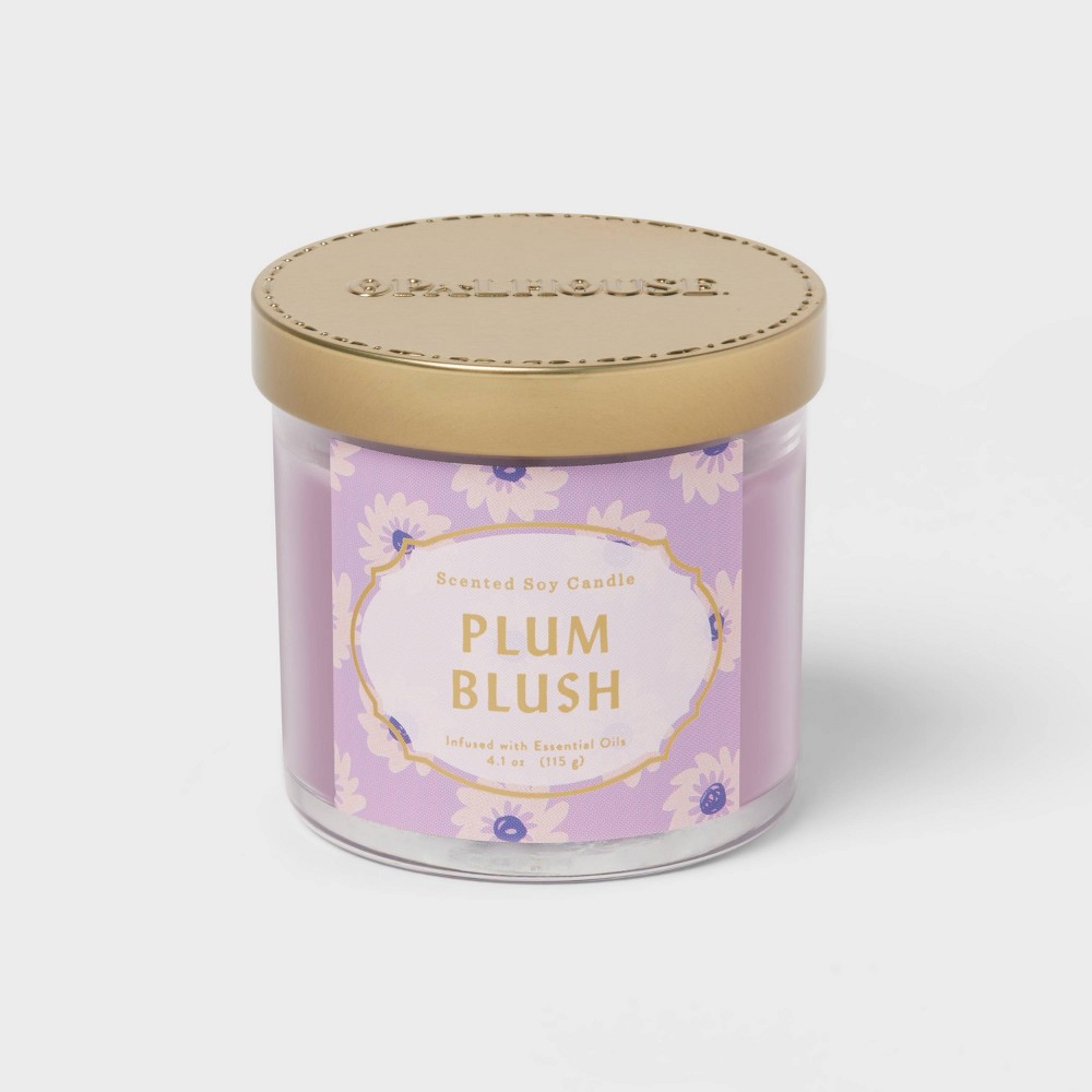 Photos - Figurine / Candlestick 4.1oz Small Jar Candle Plum Blush - Opalhouse™