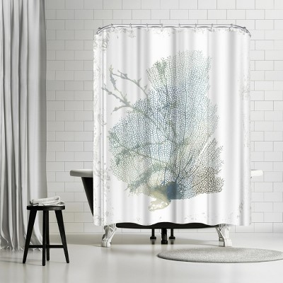 Americanflat Teal Delicate Coral Ii by Pi Creative Art 71" x 74" Shower Curtain