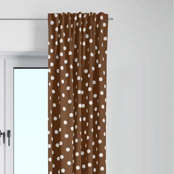 Bacati - Dots Chocolate Cotton Printed Single Window Curtain Panel