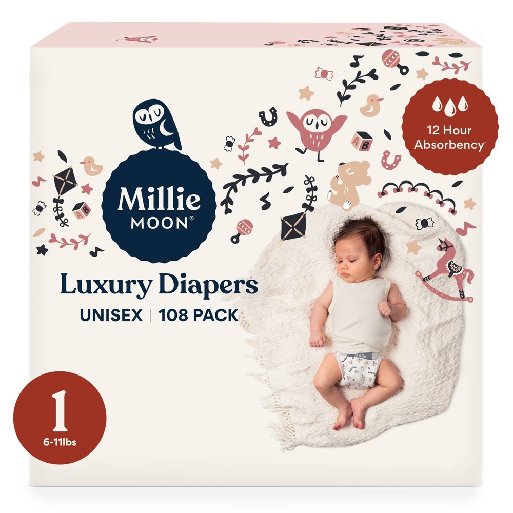 Millie Moon Luxury Diapers Size 1 - 108ct