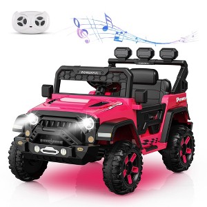 Jojoka 12V Kids Ride On Truck Car w/ Remote Control Drive Powerwheel for Toddler, LED, Bluetooth, 3 Speeds,Battery Powered Toy - 1 of 4