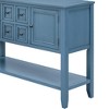 ORRD Console Table Buffet Sideboard Sofa Table with Storage Drawers Cabinets and Bottom Shelf（Lime White） - 4 of 4