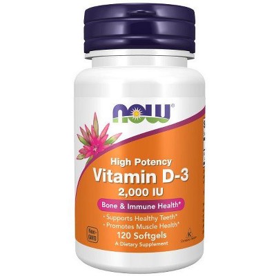Vitamin D-3 2,000 IU by Now Foods  -  120 Softgel