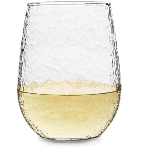 Libbey Hammered Stemless All-Purpose Wine Glasses, 17-ounce, Set of 8