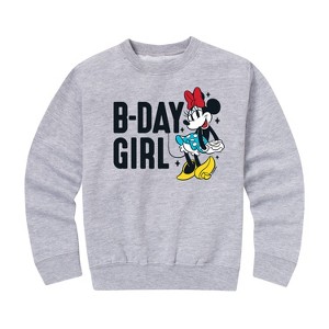 Girls' - Disney - B-Day Girl Graphic Long Sleeve Fleece Sweatshirt - 1 of 4
