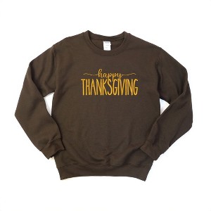 Simply Sage Market Women's Graphic Sweatshirt Happy Thanksgiving Embroidered - 1 of 4