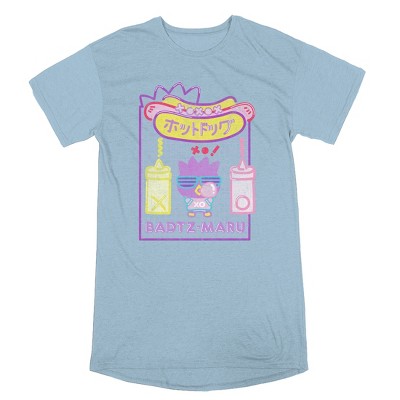 Hello Kitty & Friends Badtz Party Women's Blue Nightshirt 
-Small