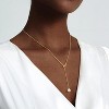 Lariat Gold Necklace for Women: Dainty 14K Gold Plated/Silver Y-Shaped Beaded Drop Chain, Trendy Gift - 2 of 4