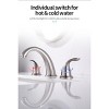 MAYEERTY Brushed Nickel Bethroom Faucet for Sink 3 Holes 2 Handles Modern Vanity Faucet with Pop Up Drain Assembly and Lead Free Supply Hose 8 Inch - 2 of 4