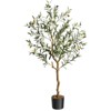 Olive Tree Artificial Plants 120 cm with White Pot for Artificial Plant Plants Large - 2 of 4