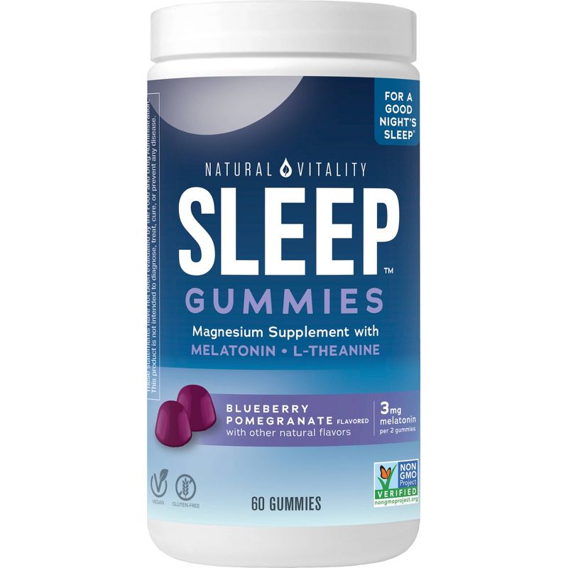 Natural Vitality CALM Sleep Gummies with Magnesium - Blueberry/Pomegranate - 60ct, 1 of 12