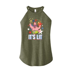Women's - SpongeBob SquarePants - Lit Fireworks Patrick Graphic High Neck Tank - 1 of 3