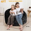 Bean Bag Chair Cover(Cover Only, No Filler), Round Soft Fluffy PV Velvet Cover - 2 of 4