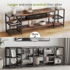 ORRD TV Stand for 85+ Inch TVs, 78.7" Extra Long Modern Farmhouse Entertainment Center with 3 Tiers, Metal Mesh Doors & Steel Frame, Brown & Black - 4 of 4