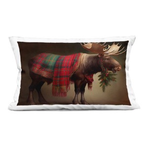 Stupell Industries Festive Moose with Plaid Indoor Pillow, 14 x 20 - 1 of 3
