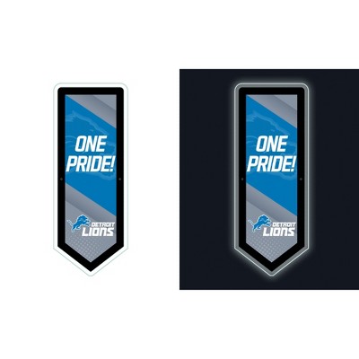 Evergreen Ultra-Thin Glazelight LED Wall Decor, Pennant, Detroit Lions- 9 x 23 Inches Made In USA