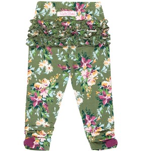 RuffleButts Toddler Girls Ruched Bow Leggings - 1 of 4