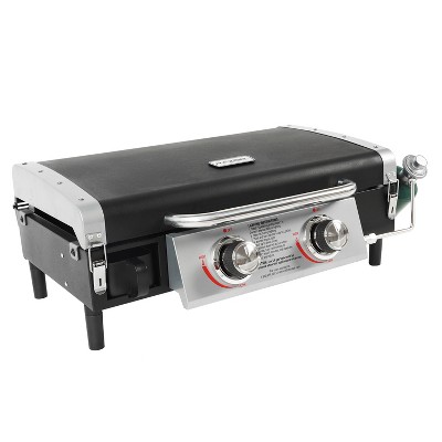 Razor Griddle GGT2131M 25 Inch Outdoor 2 Burner Portable LP Propane Gas Grill Griddle, 318 Sq In and Top Cover Lid for BBQ Cooking, Black (Steel)