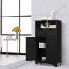 Tangkula Wooden Floor Storage Cabinet For Livingroom Bathroom Office w/Open Shelf, 2 Doors and 2 Drawers - 3 of 4