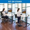 Mount-It! Height Adjustable Hand Crank Sit-Stand Desk with 55" Tabletop | Maple - 3 of 4