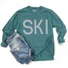 Ski Pastel - Women's Garment Dyed Long Sleeve Graphic T-Shirt - 3 of 4