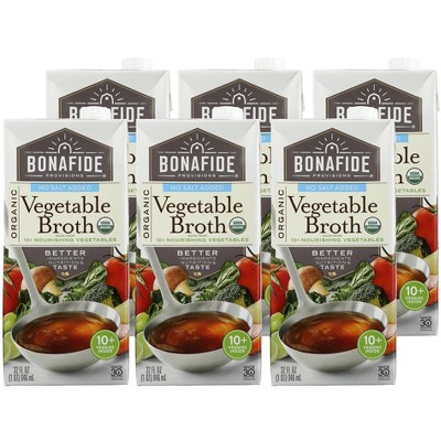 Bonafide Provisions No Salt Vegetable Broth Vegetable - Case Of 6/32 Oz ...